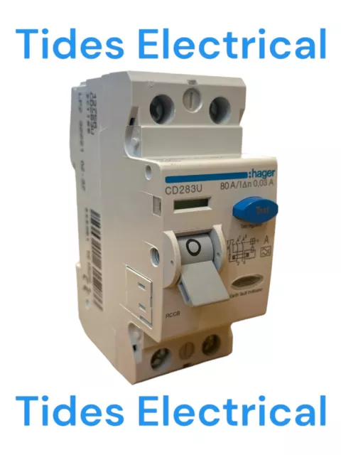 Hager RCD 80 AMP 30 mA doppelpolig 80A CD283U