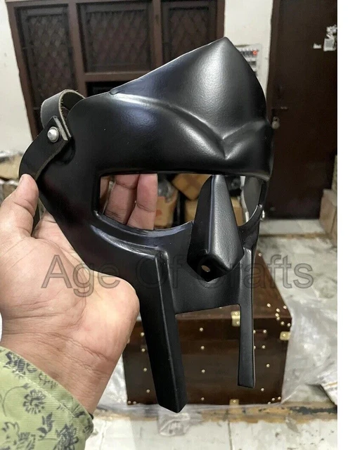 Medieval MF Doom Gladiator Mask Mad Villain Golden Finish Brass Face Armour gift