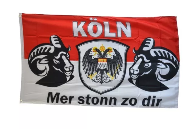 Fahne Fanflagge Köln Mer stonn zu dir Flagge Fußball Hissflagge 90x150cm