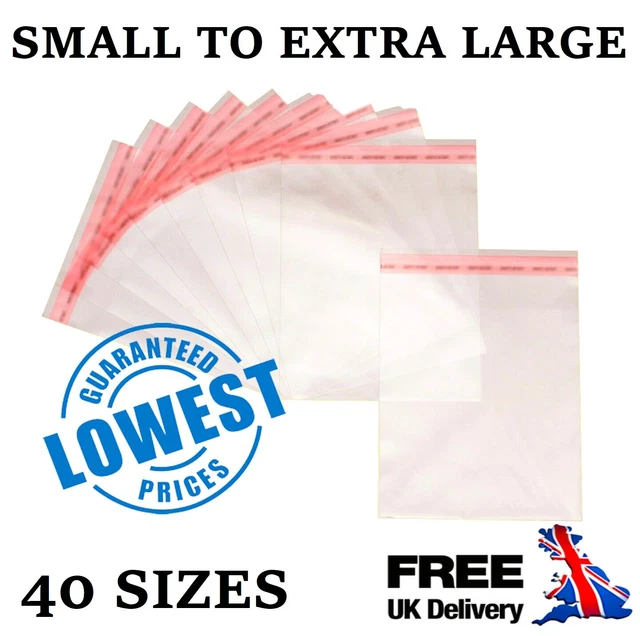 CLEAR CELLO DISPLAY Bags Self Seal For Cards Prints Wrap Sweets Candy