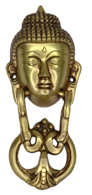 Buddha Shape Antique Vintage Style Handmade Brass Door Knocker Bell Home Décor