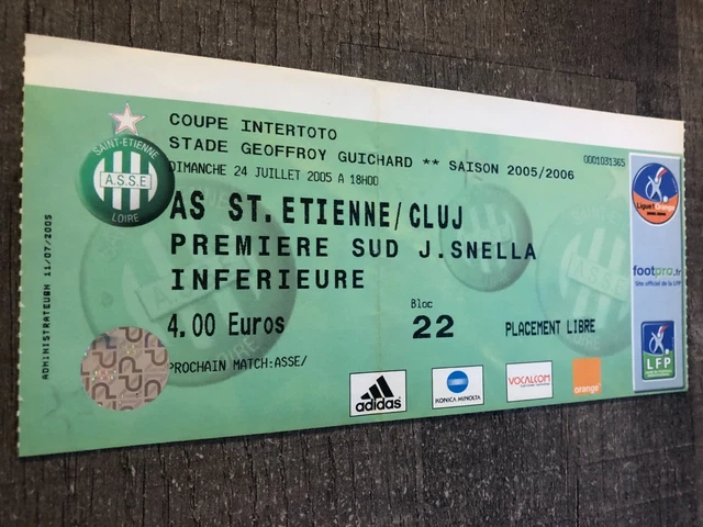 Ticket Match MSK ZILINA Vs FC METZ - UEFA Intertoto Cup 1999 - Original