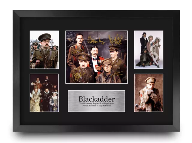 Blackadder Rowan Atkinson Framed Autograph A3 Photo Print for TV Fan