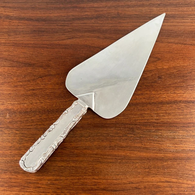Colossal Mexican Solid Sterling Silver Pie Knife Rustic Hand Chased Borders