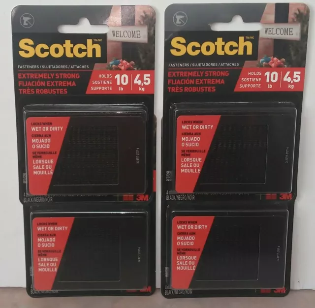 3M Scotch Extremely Strong Black Fasteners 16 Count Pack 23437