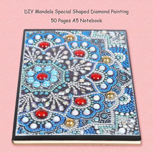 DIY Mandala Special Shaped Diamond Painting 50 Pages A5 Notebook Diary Book Gift