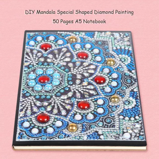 DIY Mandala Special Shaped Diamond Painting 50 Pages A5 Notebook Diary Book Gift