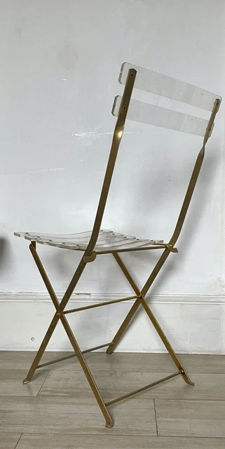Mid Century French Lucite Brass Lebovici Chair 3