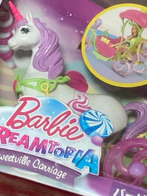 NEW Mattel Barbie Dreamtopia Sweetville Carriage Barbie Doll Set From Japan