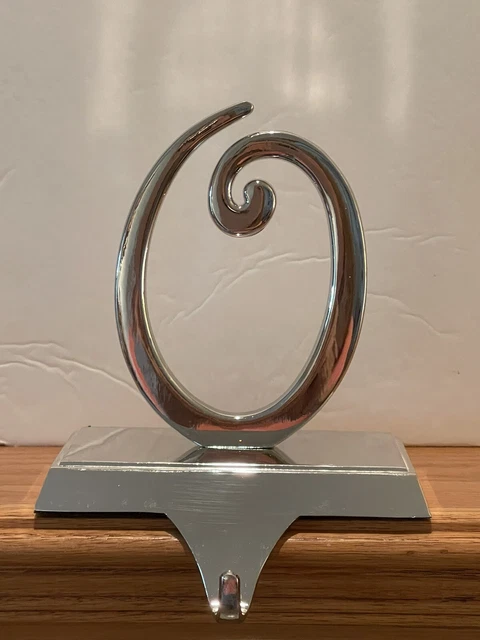 Silver Metal Letter O Christmas Stocking Hanger/Holder UNUSED