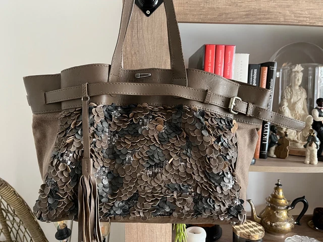 SAC SOLDIER IKKS à main ou épaule fourre-tout cabas CUIR toile