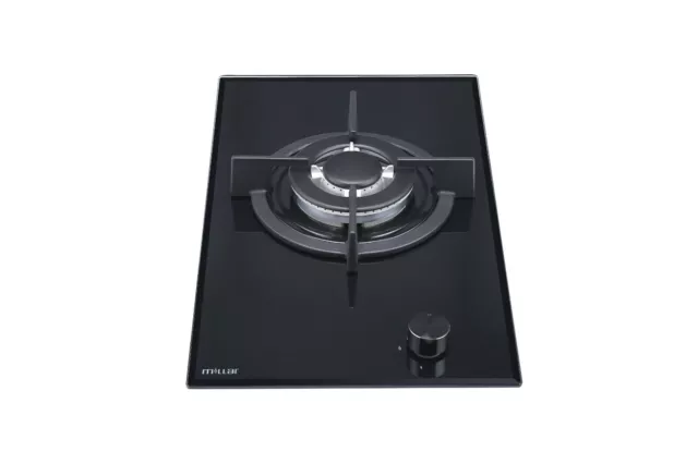 MILLAR GH3011PB 30cm Built-in 1 Wok Burner Domino Gas on Glass Hob with FFD