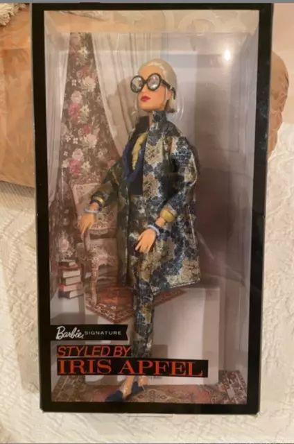 NEW Barbie Signature Styled By Iris Apfel Blue Brocade Suit 2018 - NRFB