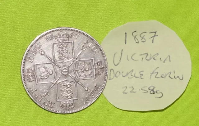 1887 Arabic Silver DOUBLE FLORIN Coin VICTORIA (1837 - 1901) 22.58grams