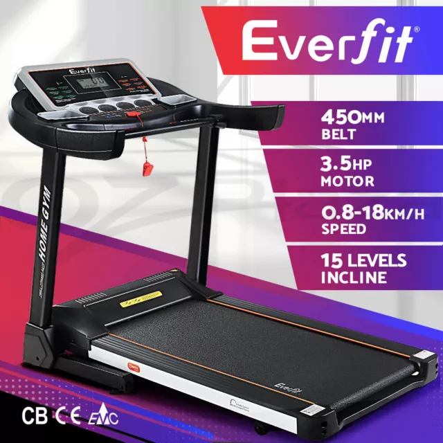 Everfit Treadmill Electric Auto Incline Home Gym Exercise Machine Fitness