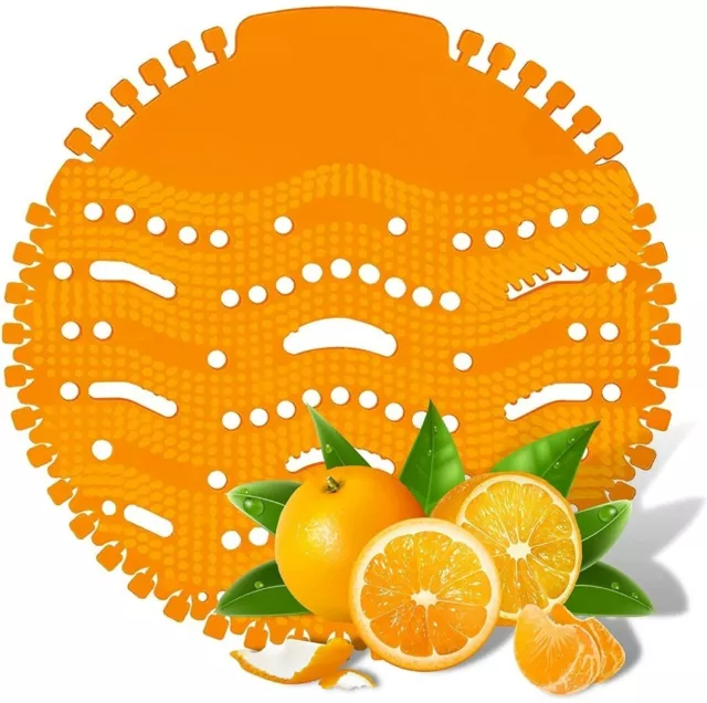 (30 Pack) Urinal Screens Deodorizer (Orange) Scent, Urinal Cake, Anti-Splash