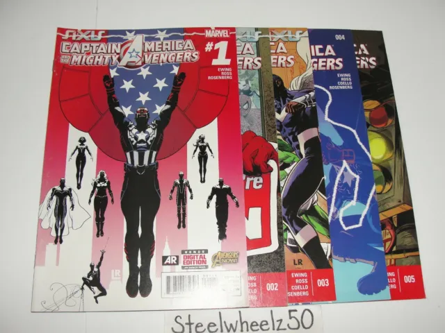 Captain America & Mighty Avengers #1-5 Comic Lot Marvel 2014 2 3 4 Falcon Ewing
