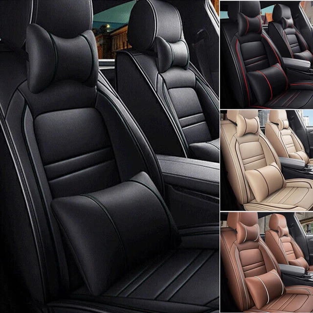 Full Set Universal 5 Seats Car Seat Covers Premium PU Leather Seat Cushion Cover