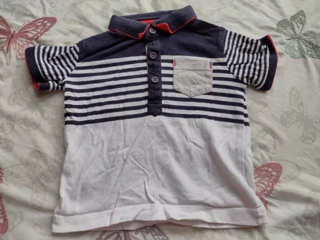 Top colletto George Baby bambini maniche corte con tasca 3-6 mesi