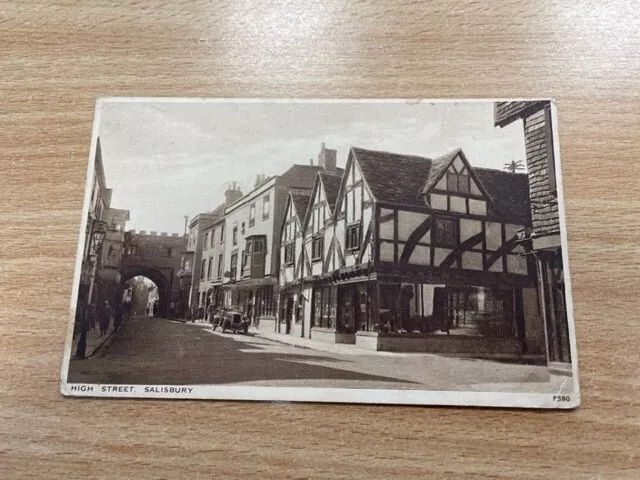 Postcard - High Street Salisbury Wiltshire posted 1946