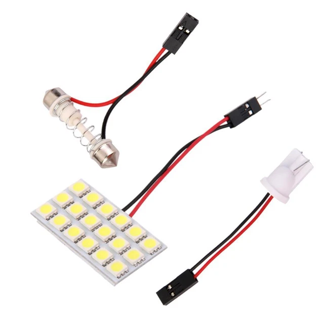 Lot De 5 Panneaux LED Dome Light 5050 36-SMD Blanc 12V Avec Adaptateurs T10 BA9S Festoon - HUAZIZ
