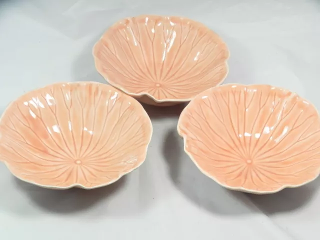 Lot of 3 Metlox Poppytrail LOTUS Apricot Peach Soup Cereal Bowls 6 3/4"