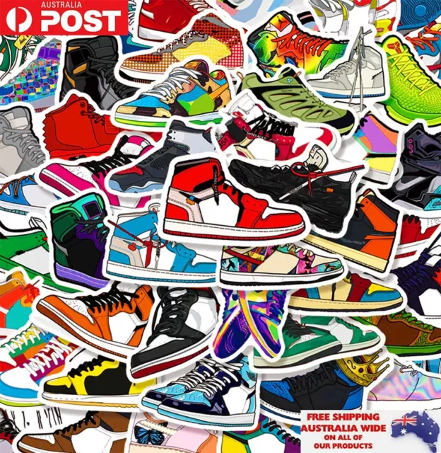 50x Cool Sneaker Shoe Sticker Pack Waterproof Graffiti Laptop Phone Kids Gift