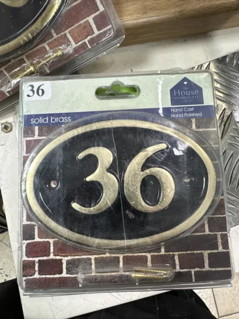 House Number Plates 38 Solid  Brass by House Number plate Company Genuine