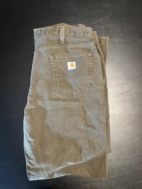 Carhartt Men's Relaxed Fit Twill Utility Carpenter Green Brown Work Pants 40x32