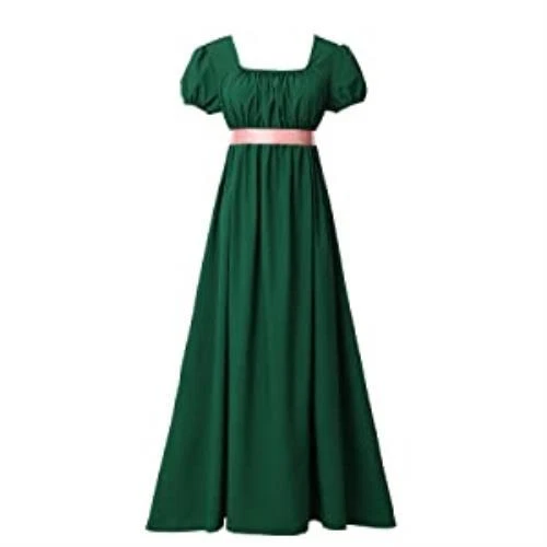 Regency Dark Blue Dress w/Pink Sash for Women Ladies Size Small