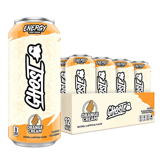 Sugar-Free Energy Drink - 12-Pack, Orange Cream, 16Oz Cans - Energy & Focus & No