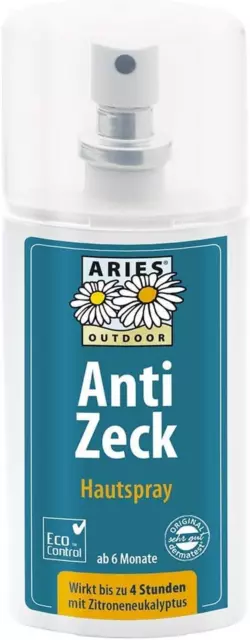 Aries anti Zecche Spray 100Ml, Repellente Insetti, Bambini e Adulti,Anti Insetti