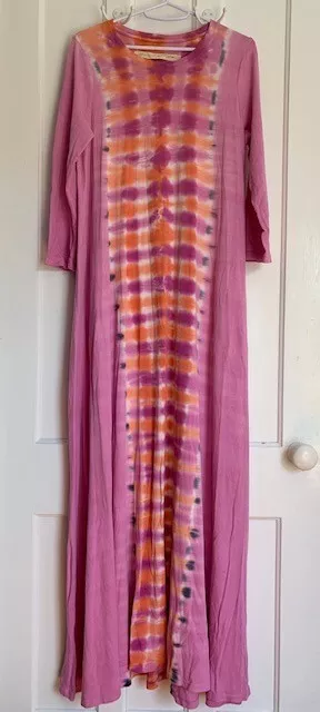 Raquel Allegra Drama Tie-Dyed Maxi Dress in Fuschia Orange Raquel Allegra Drama Tie-Dyed Maxi Dress in Fuschia Orange