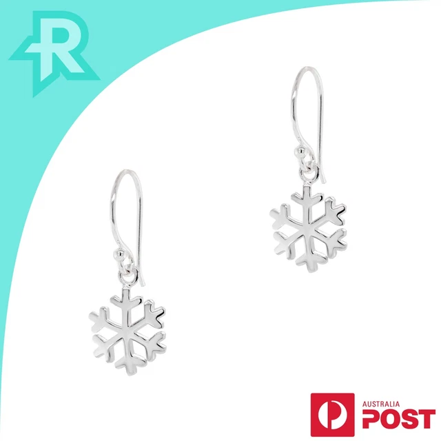 Snowflake Small Sterling Silver 925 Hook Earrings
