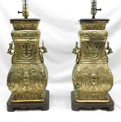 Vintage James Mont Style Asian Brass/Bronze 20" Table Lamp Stunning!