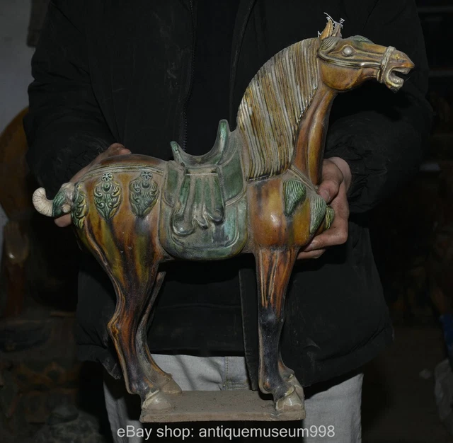 Statue Ancienne Cheval De Guerre - Laiton Et émail Peint - Fait Main - Dimensions ~4.5x3.25 Pouces