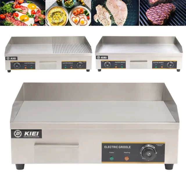 Commercial Electric Griddle Countertop Kitchen Hotplate BBQ Stainless Steel