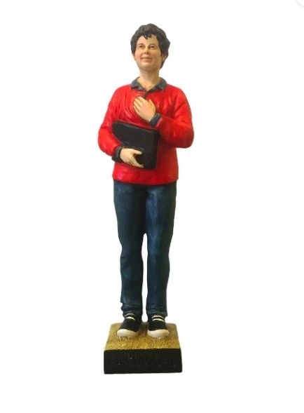 Statue Valentino Rossi Terre Cuite Peinte à La Main - H:22 Cm - Neuf - Fabriqué En Italie