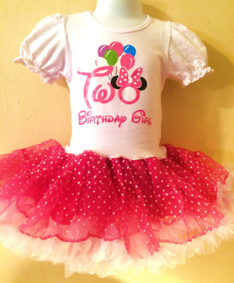 Minnie Mouse Birthday Dress 2 year old HOT PINK Girl Baby Toddler