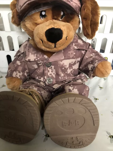 Build-A-Bear  Army Military Camouflage 16" soft Teddy Bear Plus Army Outfit