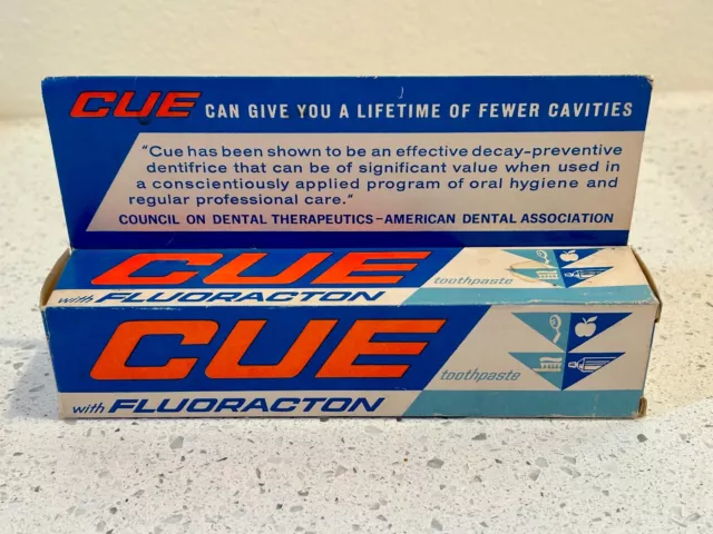 CUE with Fluoracton Toothpaste - Colgate Palmolive - VINTAGE Still in Box Unused 2