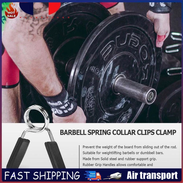 Barbell Spring Collar Clips Clamp Gym Barbells Dumbbell Lock Clamp (24mm) ~