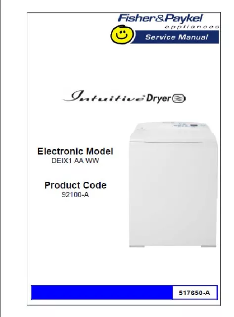 Repair Manual: Fisher & Paykel Washers & Dryers (Choice of 1, see description)