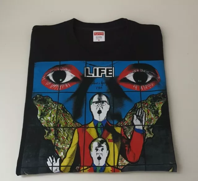 SS19 Supreme Gilbert & George Life T-Shirt Größe M mittelschwarz