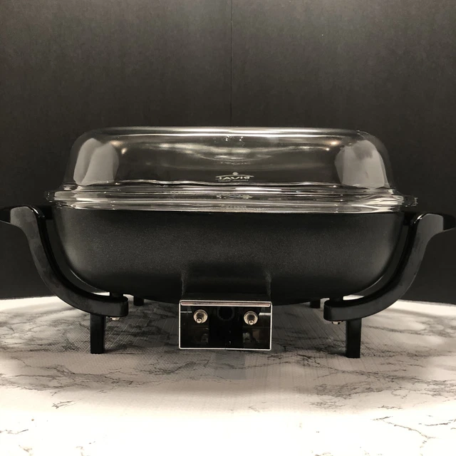 VINTAGE RIVAL ELECTRIC Skillet Frying Pan Roaster S12G 10x10 W/ Glass