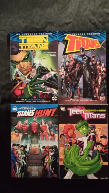 DC Comics Titans Hunt and Teen Titans TPB Lot of 4 Damien Wayne DC Rebirth