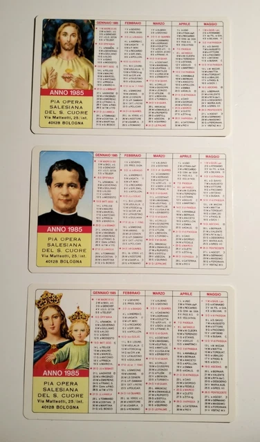 1985 - Calendario Tascabile Pia Opera Salesiana Del Sacro Cuore Bologna