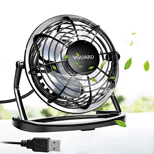 VGUARD Mini Ventilateur USB Fan 360 Degrés Rotation Portable de 4 Pouces Sile...