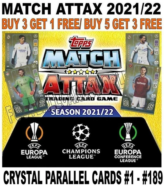 MATCH ATTAX 2021/22 21/22 Champions League Crystal Parallel Cards 1