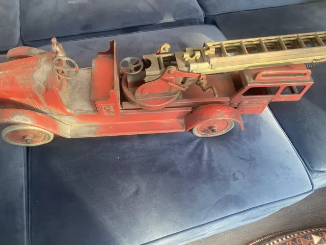 Buddy L Vintage aerial Fire Truck Ladder Original